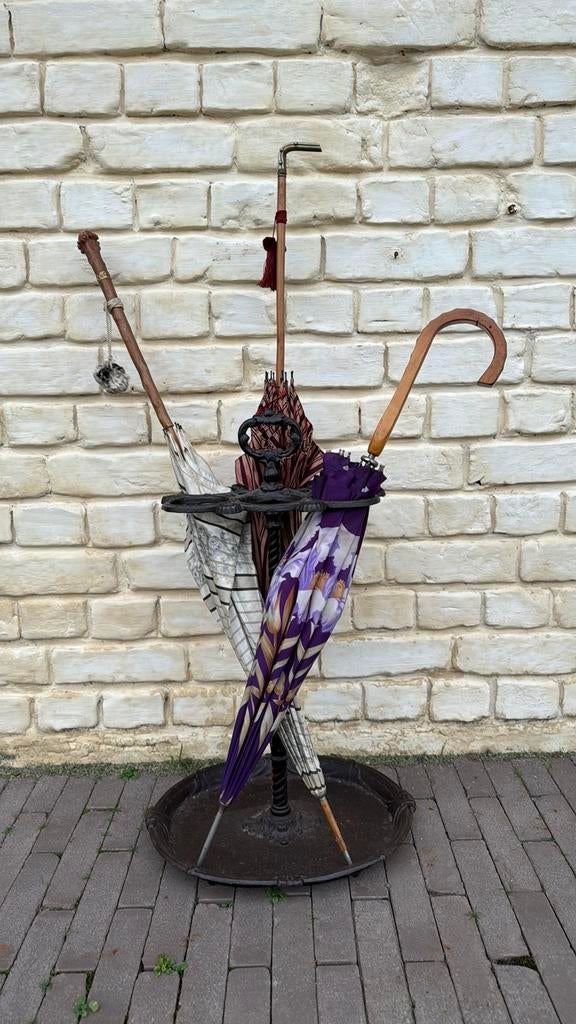Parapluhouder vintage met 3 paraplu’s, Ophalen, Gebruikt