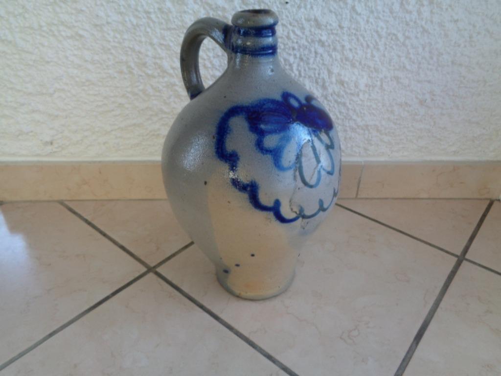 Cruche -Jarre en grès "ALSACE" bleu/gris. N 2., Antiquités & Art, Antiquités | Céramique & Poterie, Enlèvement ou Envoi