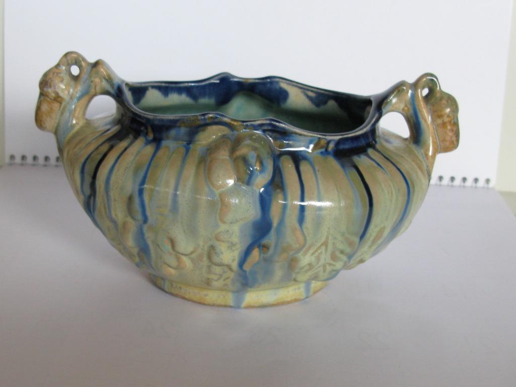 Kleine plantenbak „TULIN 2038" in beige/blauwe kleur., Ophalen of Verzenden