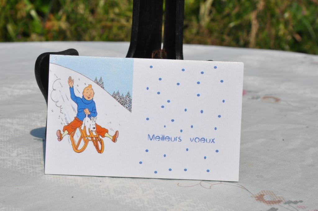 carte de vœux thème bd tintin   avec enveloppe (5), Enlèvement ou Envoi, 1980 à nos jours, Non affranchie, Autres thèmes
