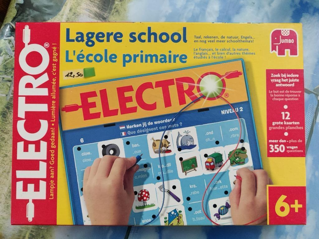 Leerrijke ELECTRO-spel "LAGERE SCHOOL" NL/FR, Kinderen en Baby's, Ophalen of Verzenden, Zo goed als nieuw, Elektronica, Met licht