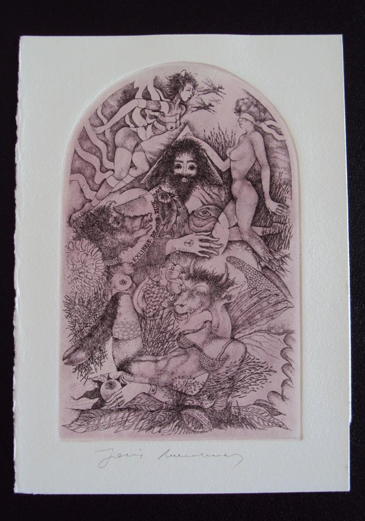 Joris Mommen 1988 gesigneerde erotische ets ex-libris C3-C5, Antiek en Kunst, Kunst | Litho's en Zeefdrukken, Verzenden, Ets