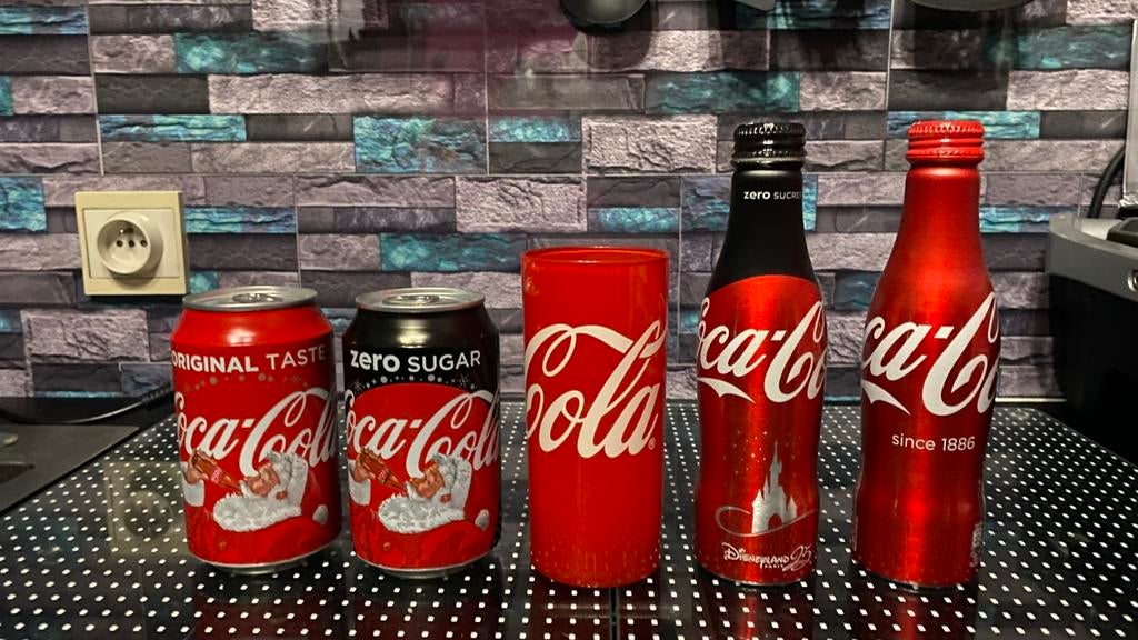 Lot canettes, bougeoir et bouteilles en métal Coca-Cola, Collections, Marques & Objets publicitaires, Neuf, Enlèvement