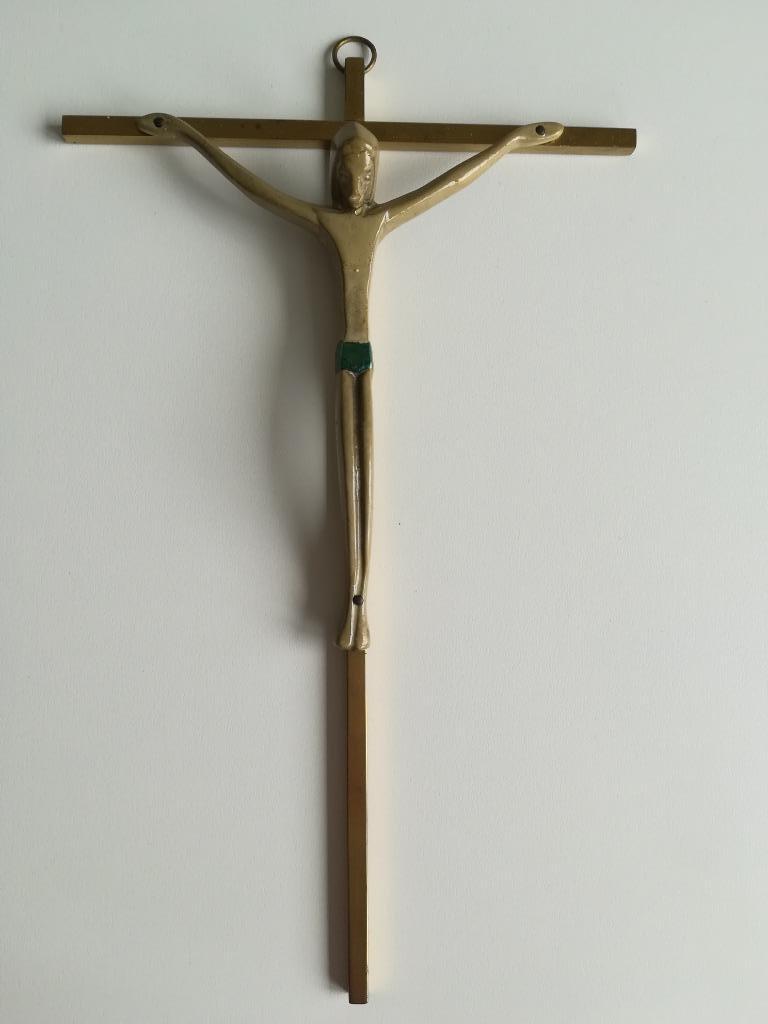 Koperen kruisbeeld, Antiek en Kunst, Ophalen of Verzenden