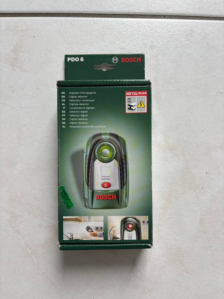 Bosch PDO 6 – Digitale Detector, Doe-het-zelf en Bouw, Meetapparatuur, Ophalen of Verzenden, Zo goed als nieuw, Druk