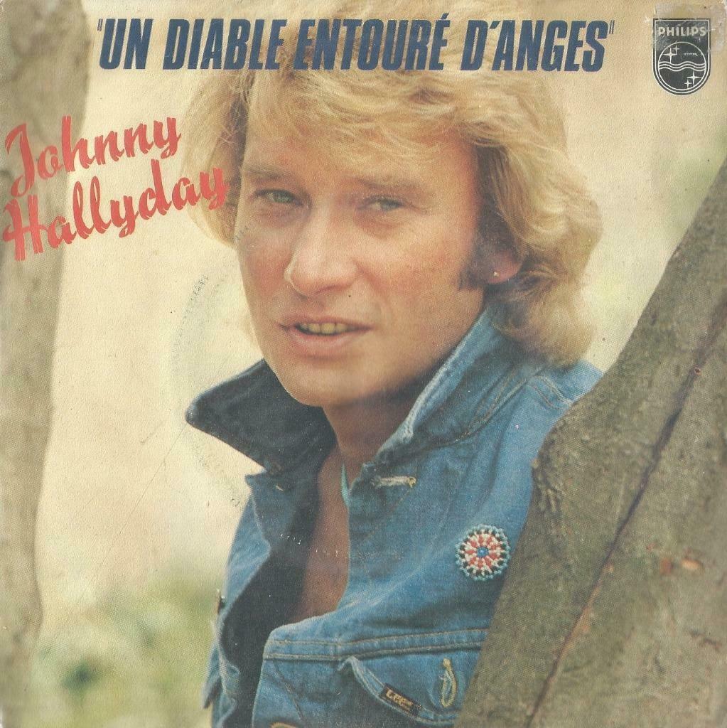 Johnny Hallyday – Un diable entouré d’anges - Single, Gebruikt, 7 inch, Single, Ophalen of Verzenden
