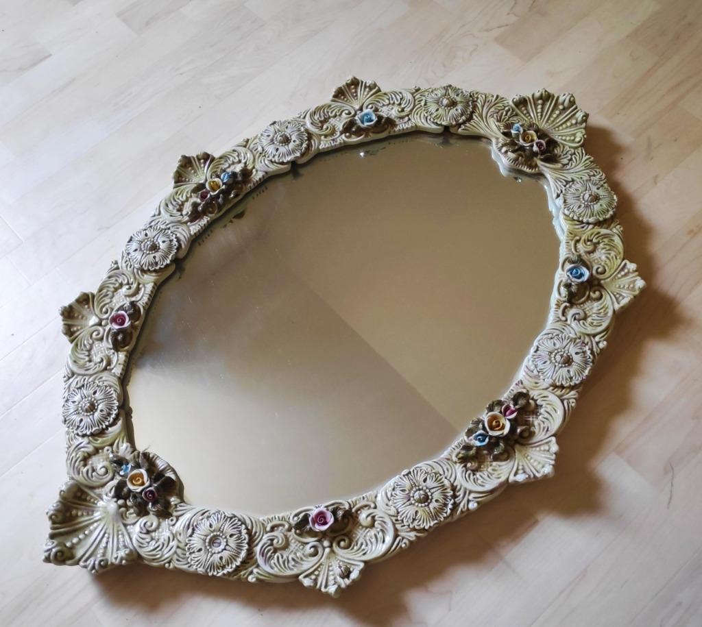 GRAND MIROIR EN PORCELAINE ITALIENNE, Antiquités & Art, Enlèvement