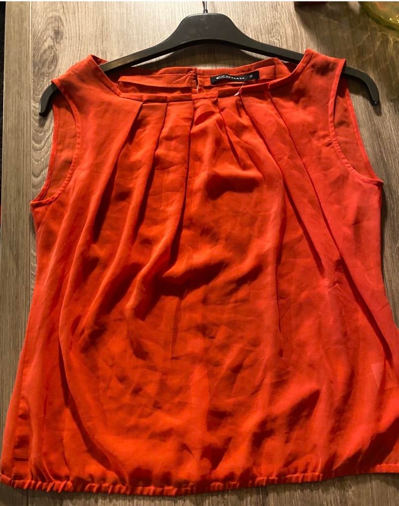 🔥 Expresso - top oranje (licht doorschijnend) - 36, Enlèvement ou Envoi, Comme neuf, Taille 36 (S), Orange