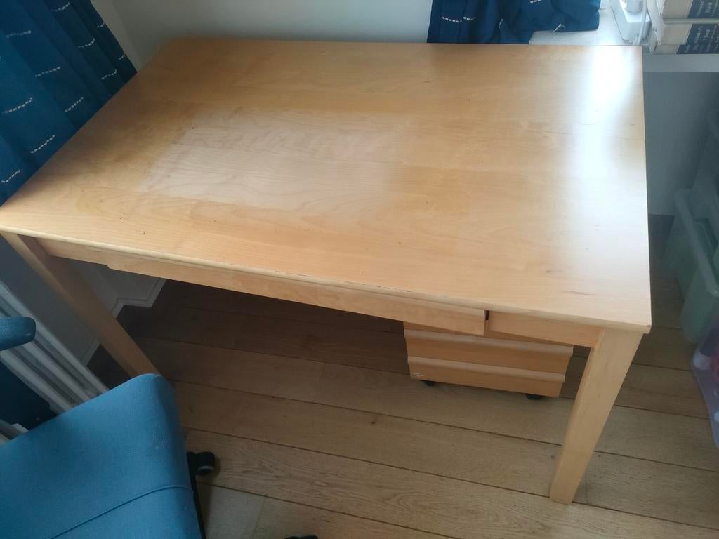 bureau avec tiroir et en option sa commode à roulettes, Enlèvement, Utilisé