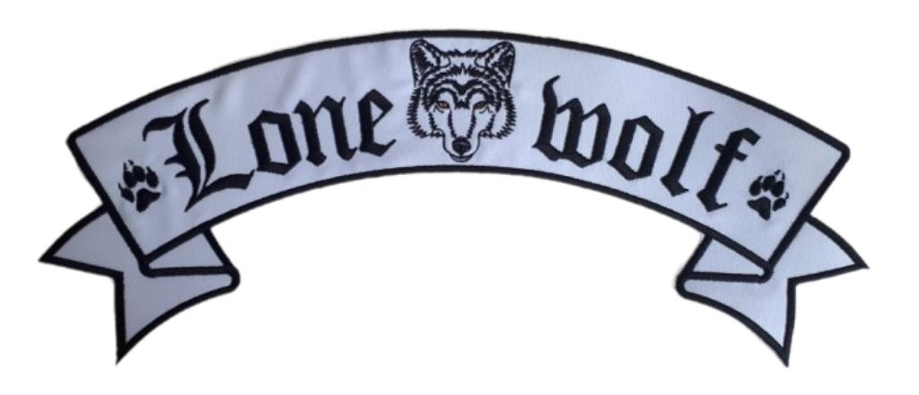 Biker patch banner vest Lone Wolf XL - 340 x 140 mm, Ophalen of Verzenden, Nieuw