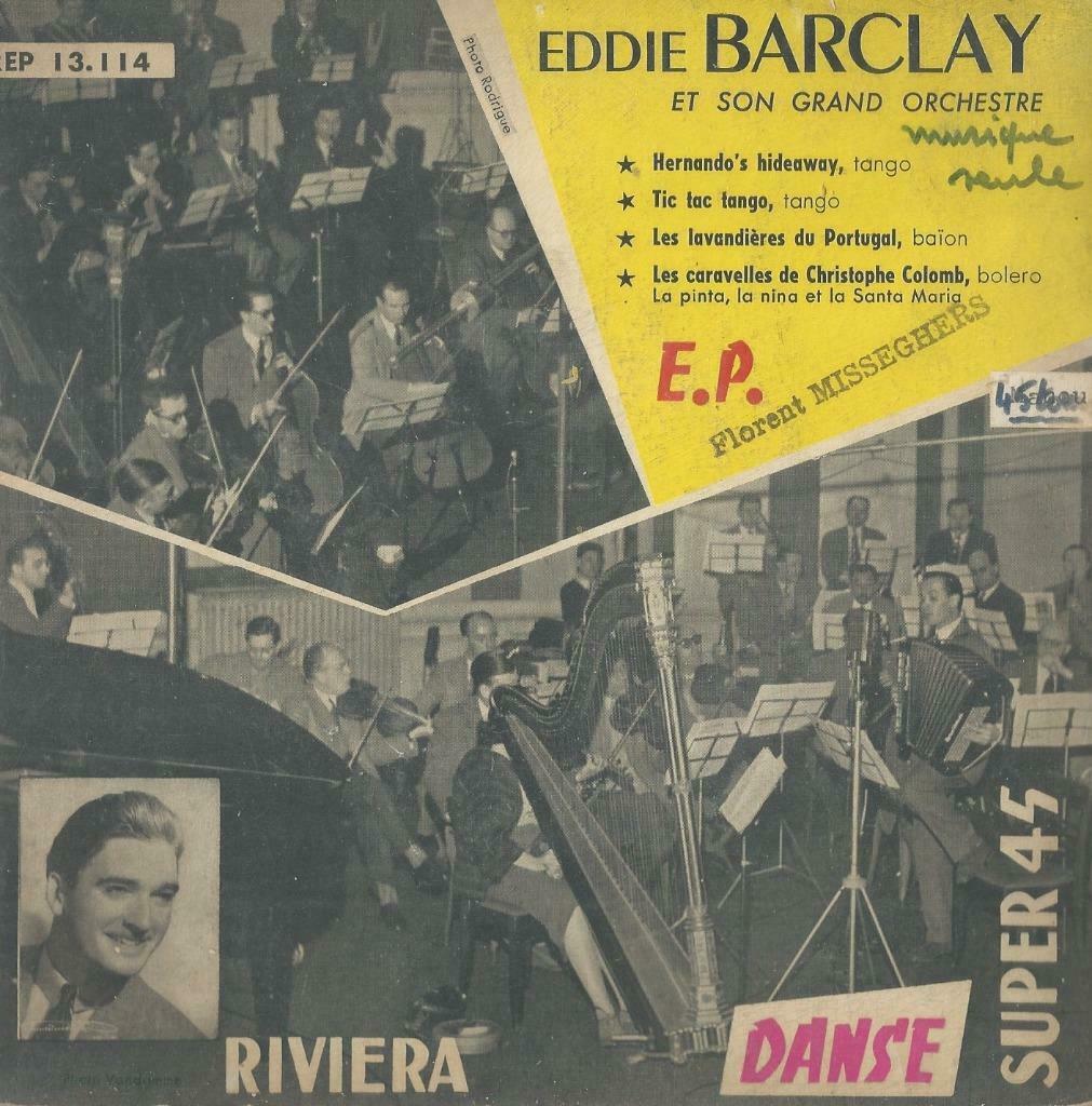 Eddie Barclay – Tic tac tango / Hernado’s hideaway + 2 – EP, CD & DVD, Enlèvement ou Envoi, Utilisé, Pop, 7 pouces