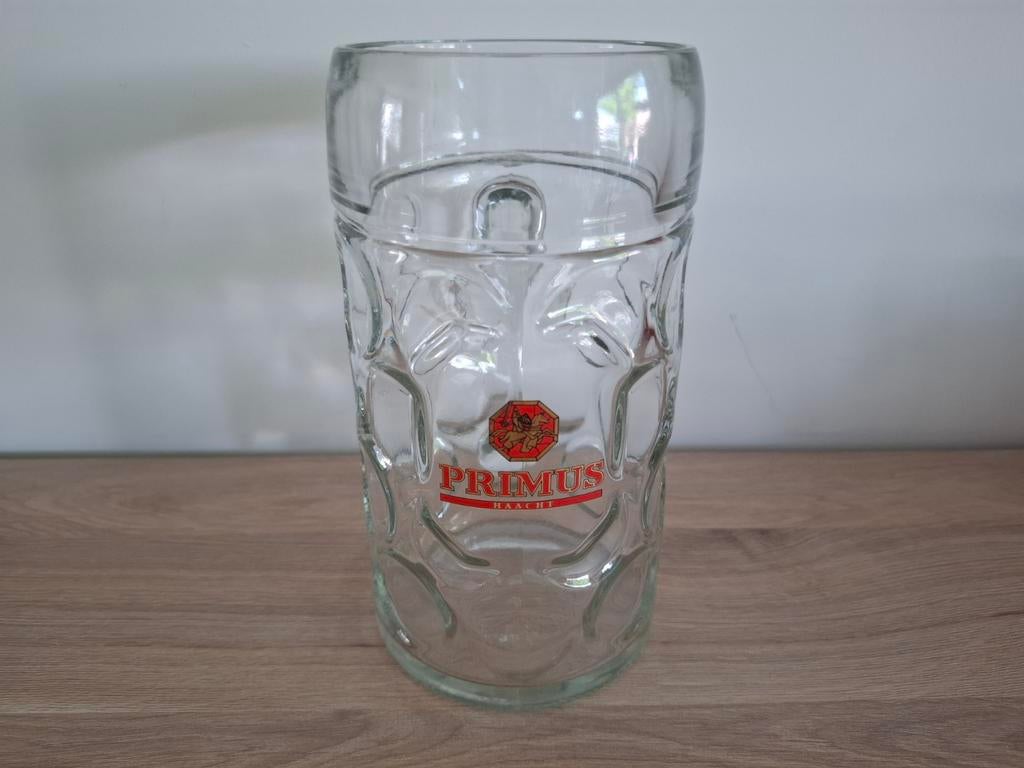 Primus glazen bierpot 1 liter, Verzamelen, Biermerken, Ophalen of Verzenden, Zo goed als nieuw