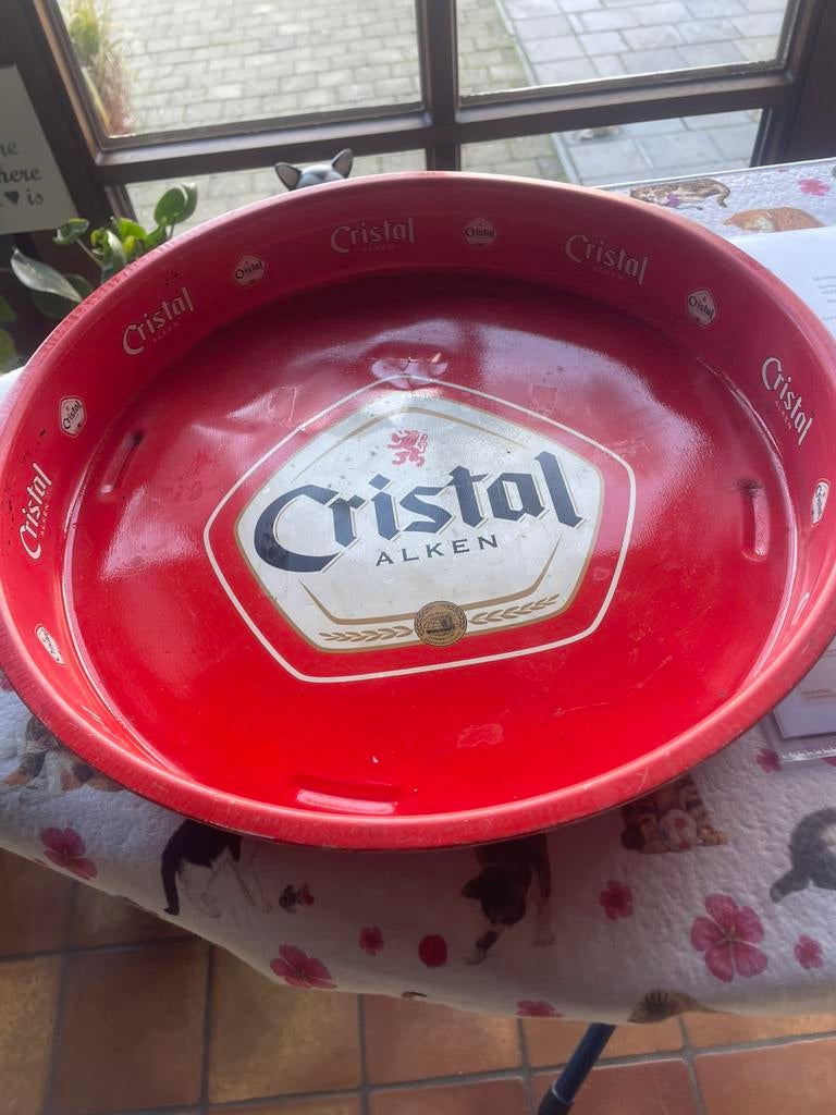 Bierplateau Christal Alken ,doorsnde 36,5 cm., Ophalen of Verzenden, Gebruikt, Overige typen, Overige merken