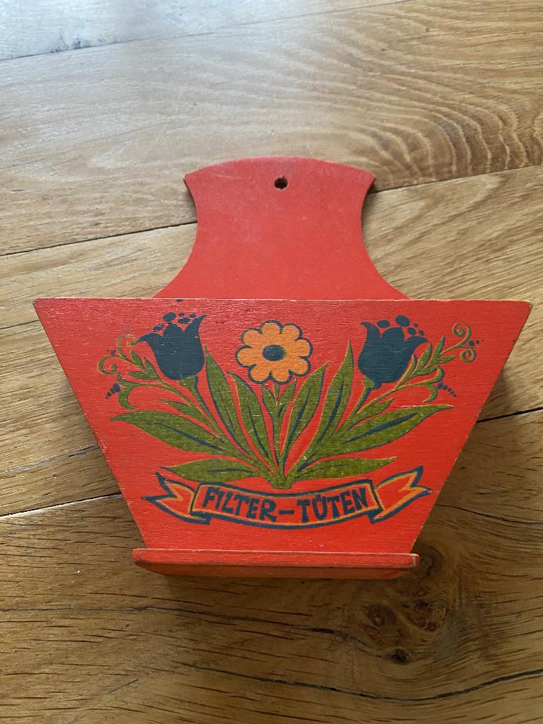 Koffiefilterhouder rood hout, Ophalen of Verzenden, Huis en Inrichting