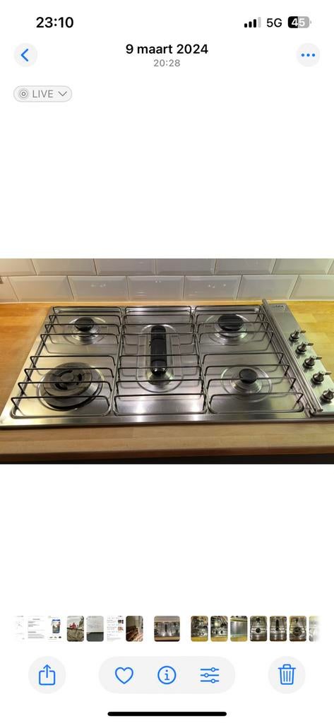 Smeg inox gasfornuis, Elektronische apparatuur, Ophalen, Zo goed als nieuw