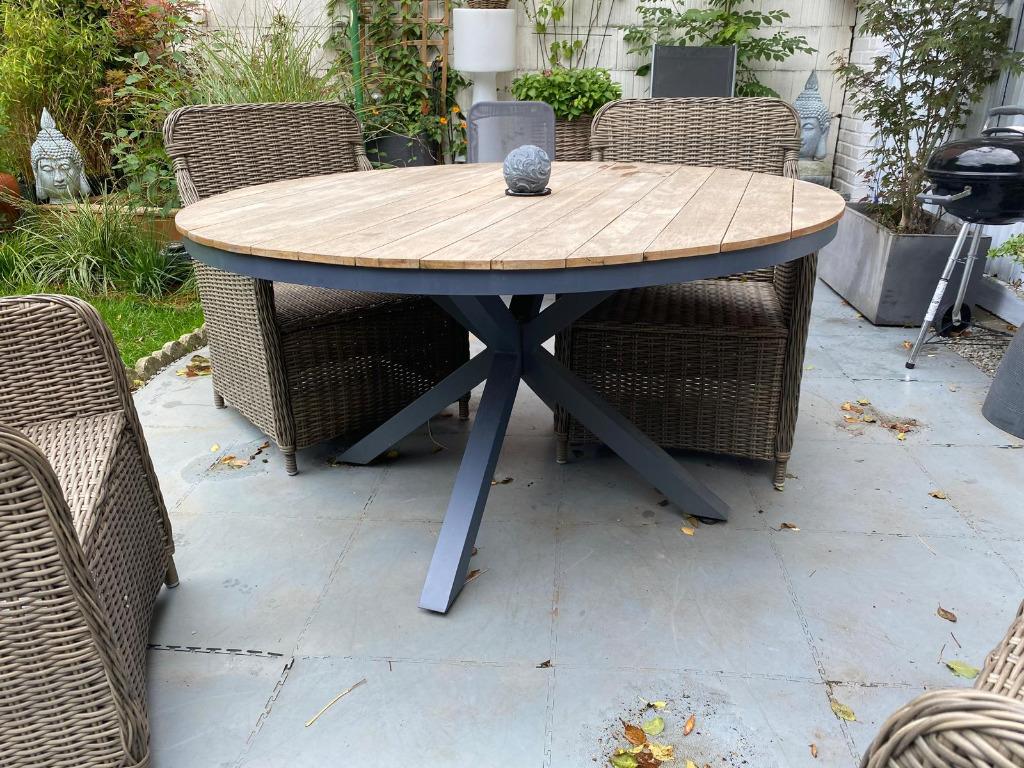 Table ronde en TECK, Antiek en Kunst, Antiek | Meubels | Tafels, Ophalen