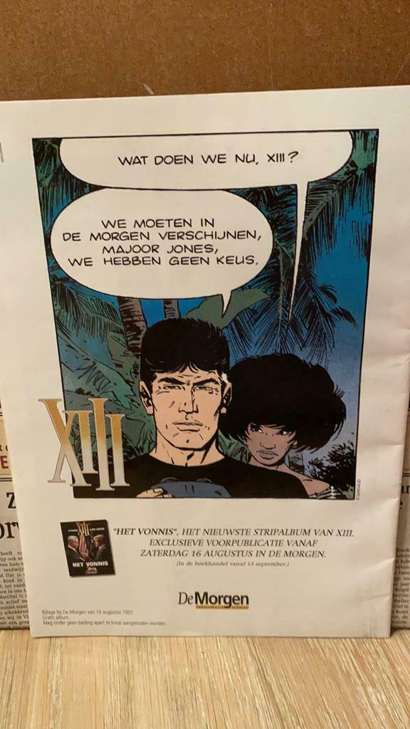 Vance XIII zwarte vrijdag + krant De Morgen 16/8/1997, Verzamelen, Ophalen of Verzenden, Nieuw