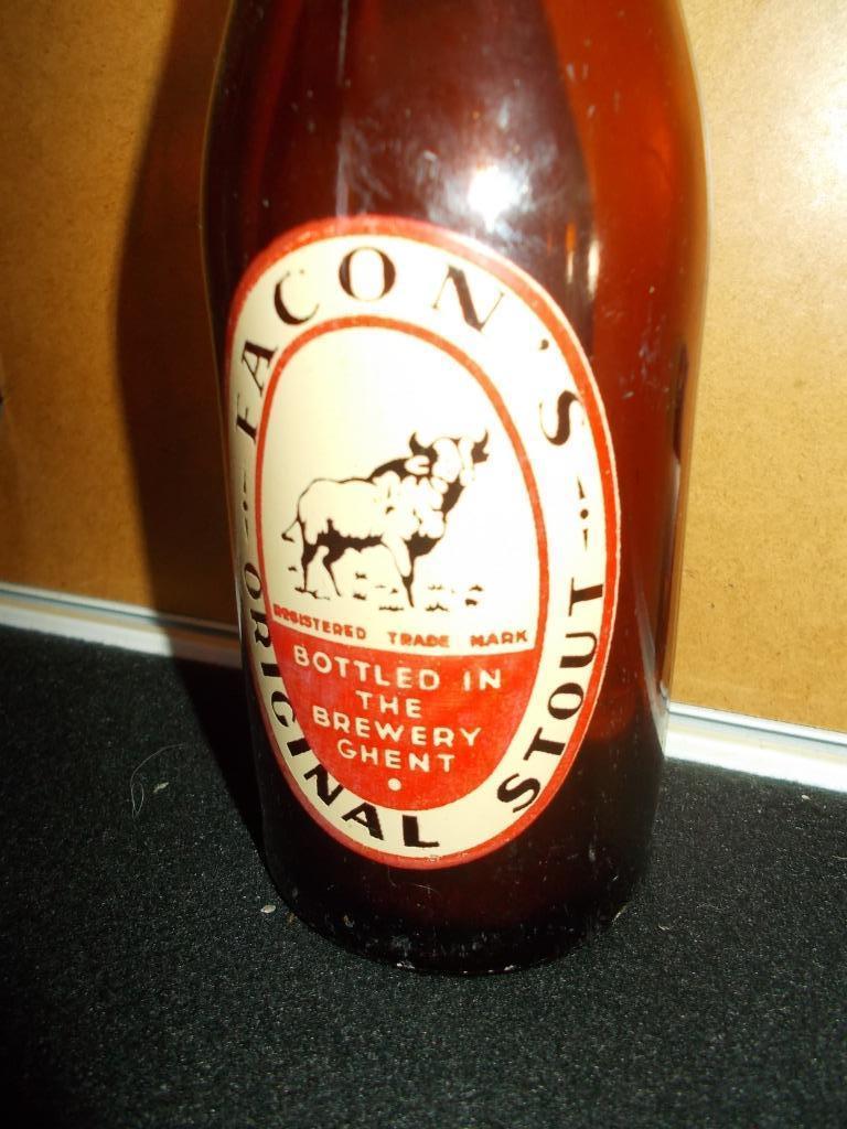 GENT -bierfles 0,25L - Facon's Original Stout - rood - 1953, Verzamelen, Biermerken, Ophalen of Verzenden, Gebruikt, Flesje(s)
