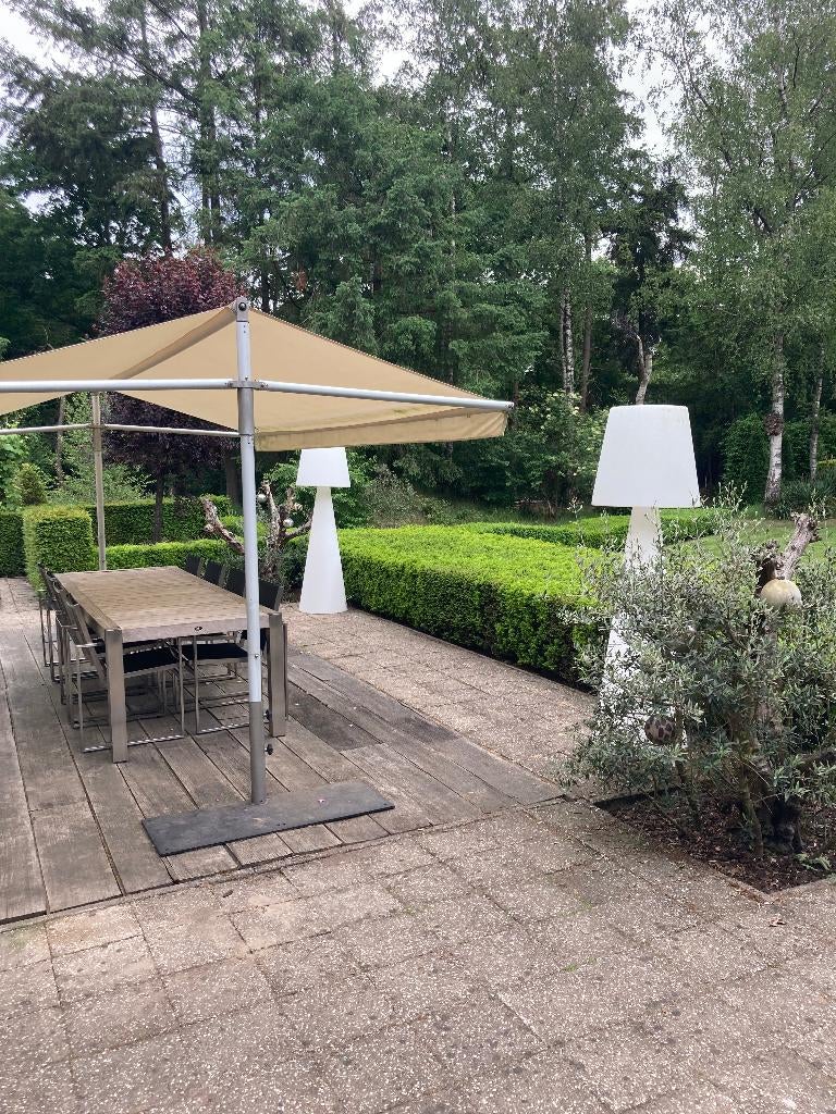 Design tuinlampen kunststof van Songfestival NL, Tuin en Terras, Buitenverlichting, Zo goed als nieuw, Staande lamp, Kunststof