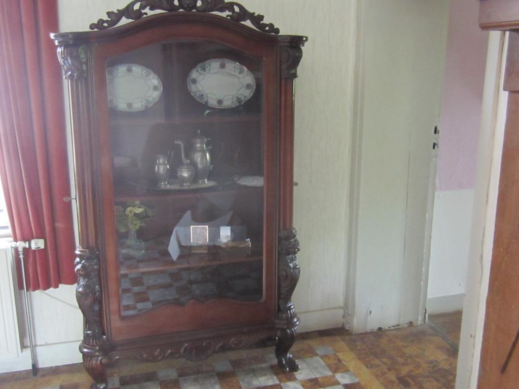 mahoniehouten vitrinekast, Antiek en Kunst, Ophalen