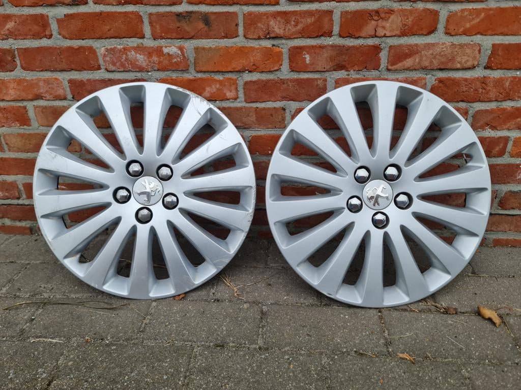 16 inch wieldoppen Peugeot 2 stuks, Ophalen, Gebruikt