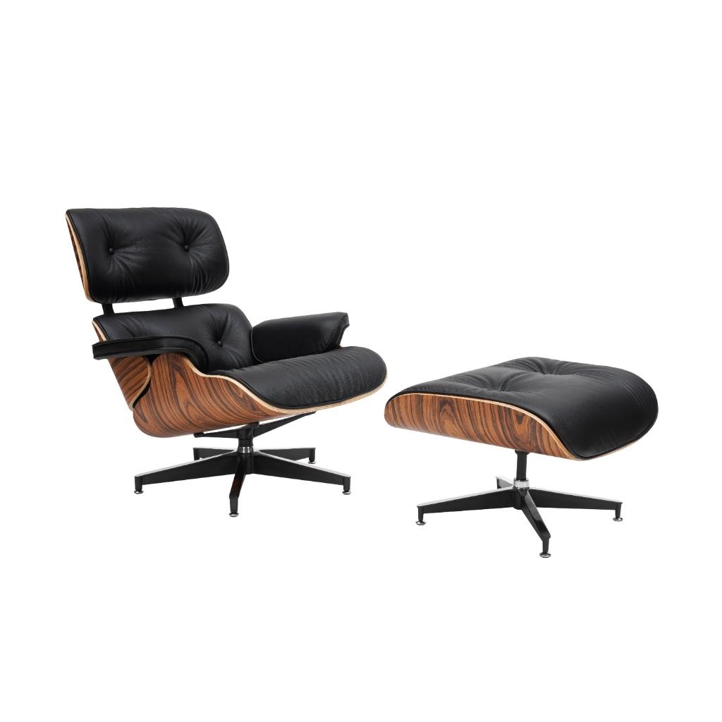 Eames Lounge Chair in Palissander met Ottoman, Bois, Enlèvement ou Envoi, 75 à 100 cm, Neuf