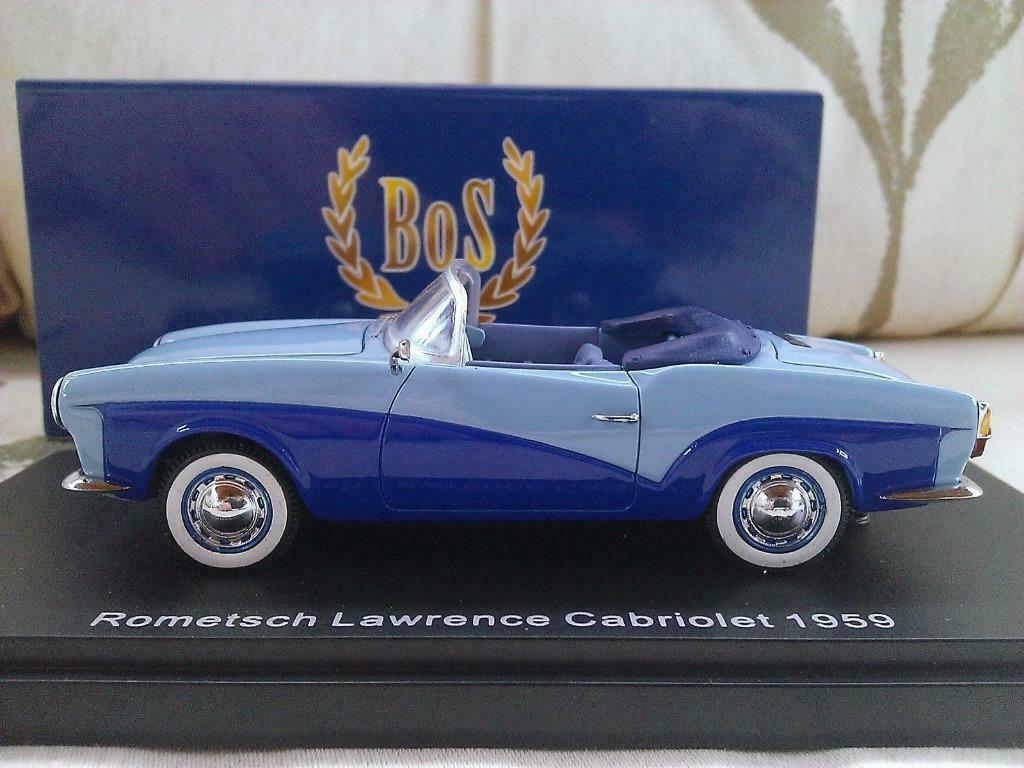 1:43 BoS Models Rometsch Lawrence Cabriolet Blue 1959, Enlèvement ou Envoi, Comme neuf, Voitures