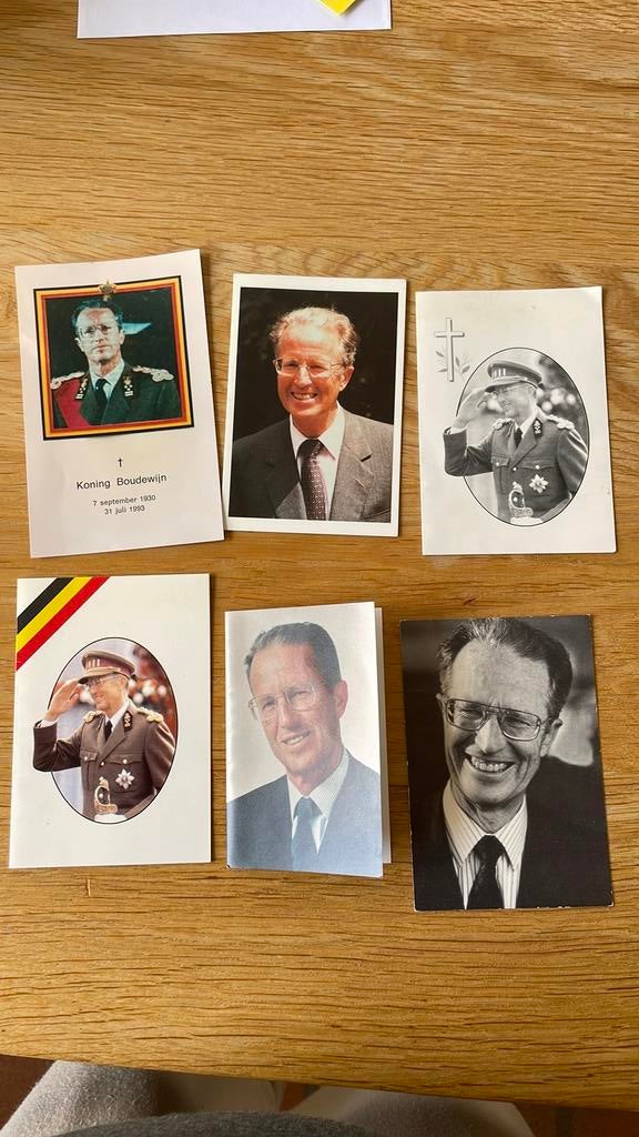 6 keer doodsprentjes koning boudewijn, Envoi, Carte de condoléances