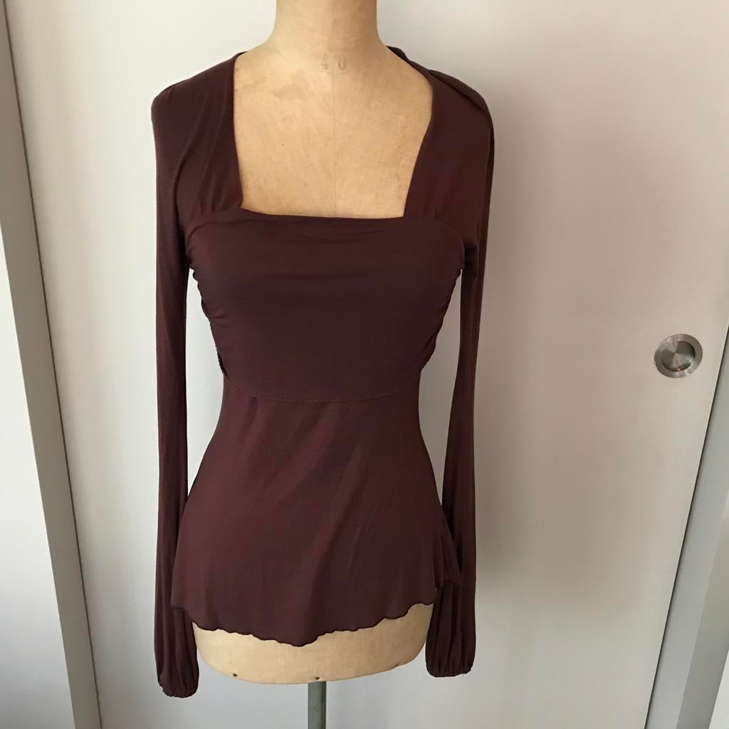 T-shirt van Chine Collection, maat S, Bruin, Ophalen of Verzenden, Lange mouw, Maat 36 (S)