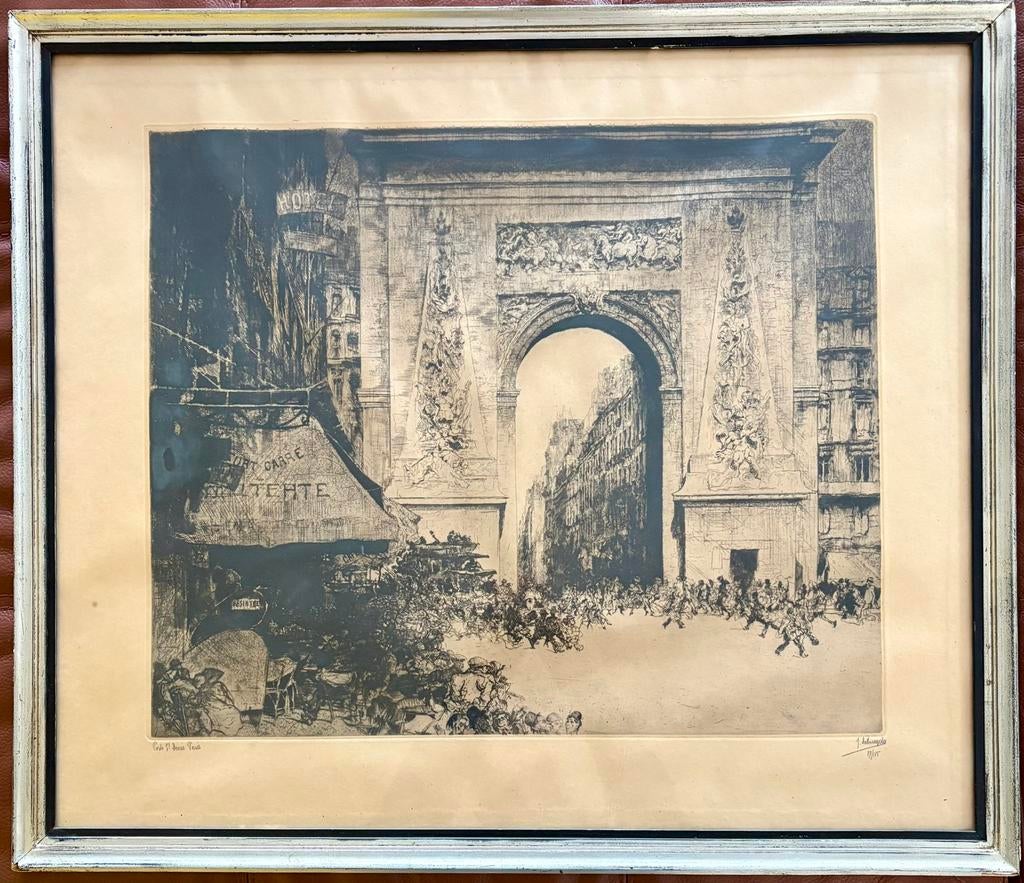 Jules De Bruycker - Porte Saint Denis Paris, Antiek en Kunst, Ophalen