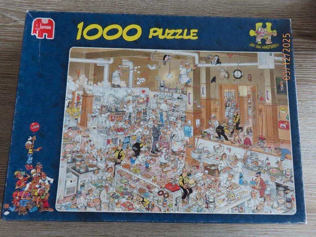 Puzzel Jan Van Haasteren - 1000 st - De Keuken, Ophalen of Verzenden, 500 t/m 1500 stukjes, Gebruikt, Legpuzzel