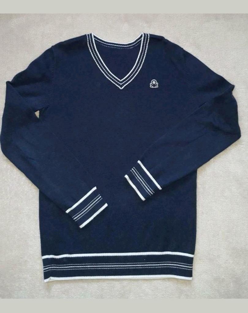Blauwe trui Benetton maat 140 - 150 zo goed als nieuw, Trui of Vest, Ophalen of Verzenden, Zo goed als nieuw, United colors of benetton