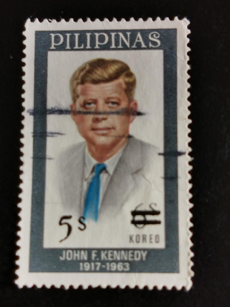 Filippijnen 1973 - President Kennedy met opdruk, Postzegels en Munten, Ophalen of Verzenden, Gestempeld, Zuidoost-Azië