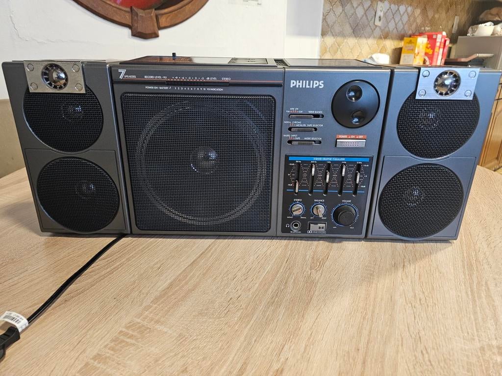 Philips D8554 draagbare stéréo radio cassetterecorder, Ophalen, Philips