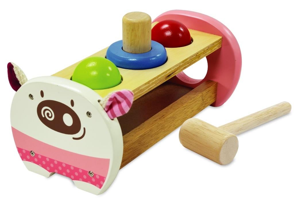 Houten hamerbank varken I'm Toy, Kinderen en Baby's, Speelgoed | Houten speelgoed, Nieuw, Overige typen, Ophalen of Verzenden