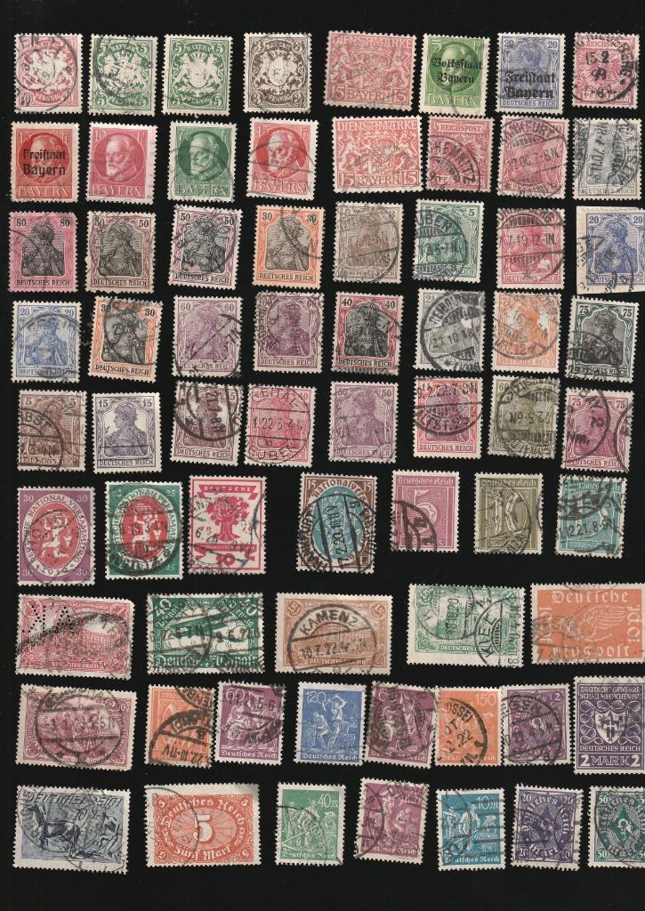 lot de 67 timbres-poste anciens d'Allemagne de la guerre, vo, Enlèvement ou Envoi, Empire allemand, Affranchi