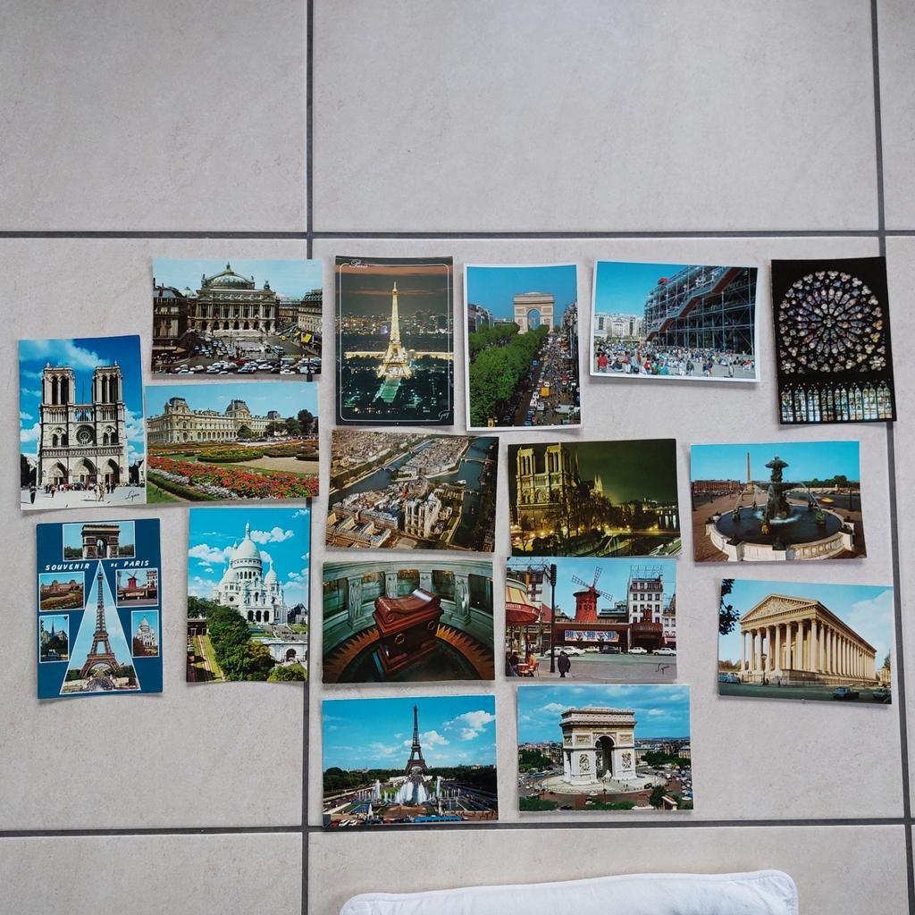 Lot van 17 niet beschreven postkaarten van Parijs, Verzamelen, Ophalen of Verzenden