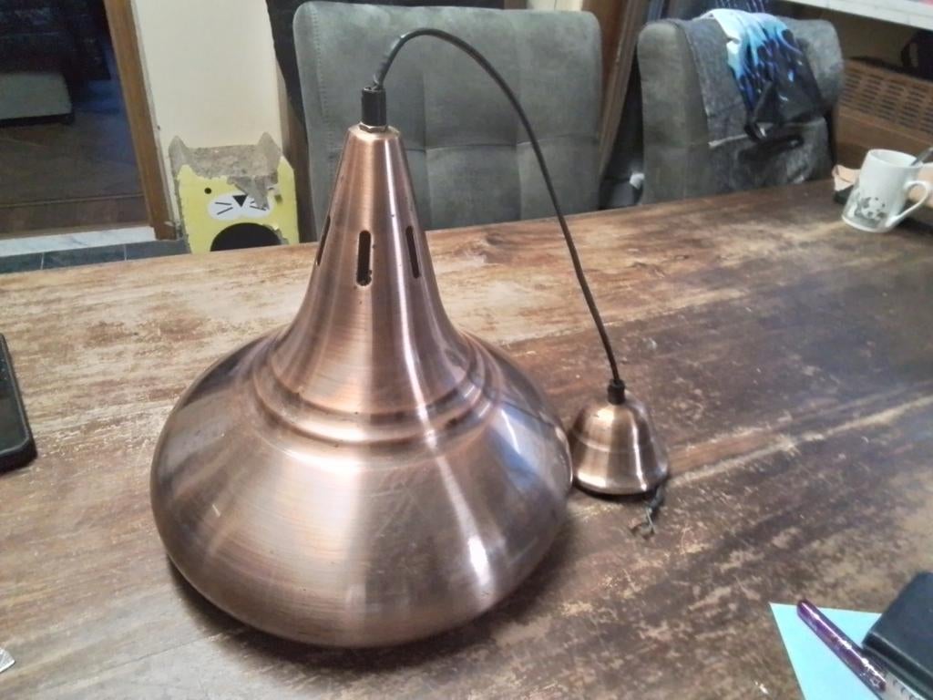 Rood koper biljartlamp, Antiek en Kunst, Ophalen
