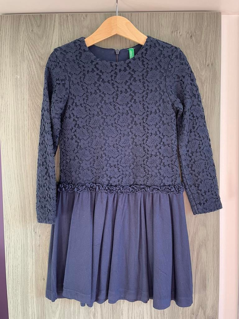 Robe bleue avec dentelle Benetton, Robe ou Jupe, Enlèvement ou Envoi, Utilisé, Benetton