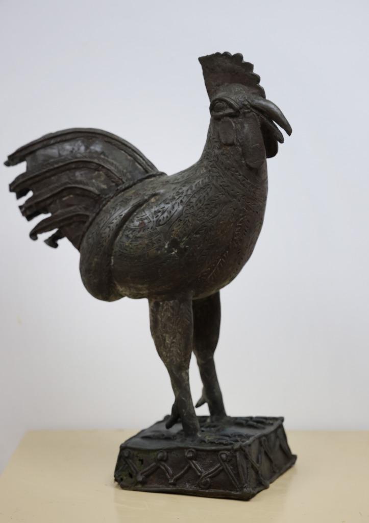 RAR Ancient AFRICAN HAAN Benin EDO Bronzen sculptuur OBA, Ophalen