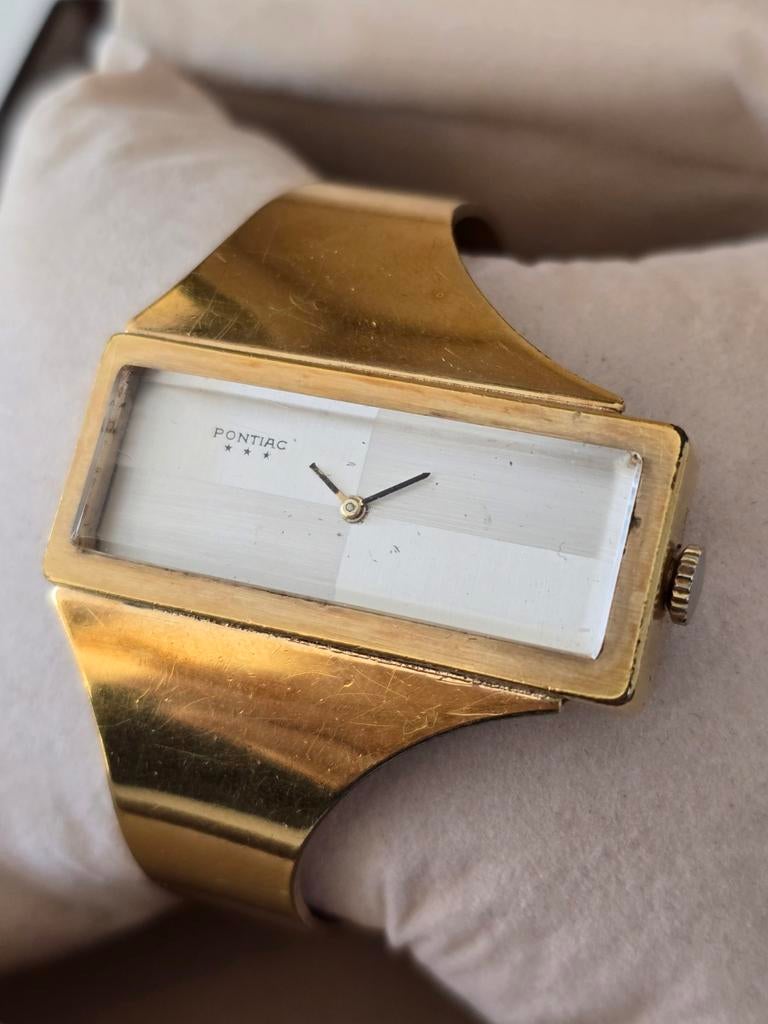Pontiac 3-sterrenhorloge, Handtassen en Accessoires, Horloges | Dames, Overige merken, Staal, Gebruikt, Staal