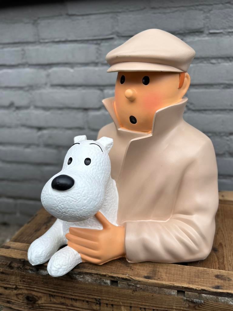 Bobby en Kuifje Buste Beeld, Ophalen, Gebruikt, Dier
