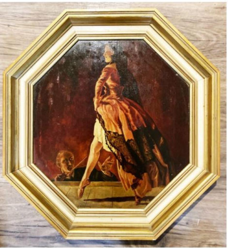 vintage antiek schilderij danseres Engelhard - Todesmann, Ophalen of Verzenden
