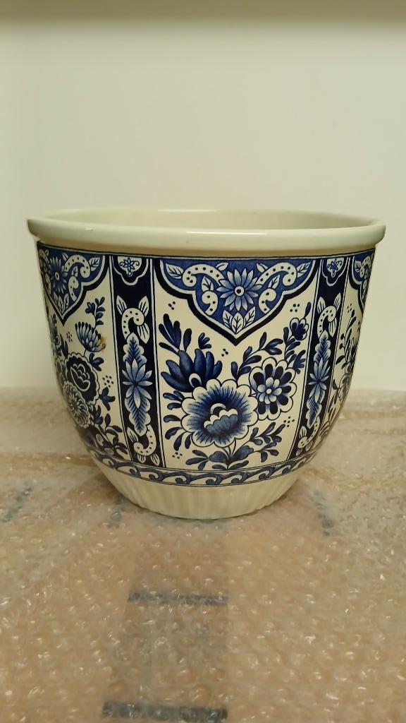 cachepot boch freres-delfts blauw-H18cm-doormeter boven 20cm, Antiek en Kunst, Antiek | Keramiek en Aardewerk, Ophalen