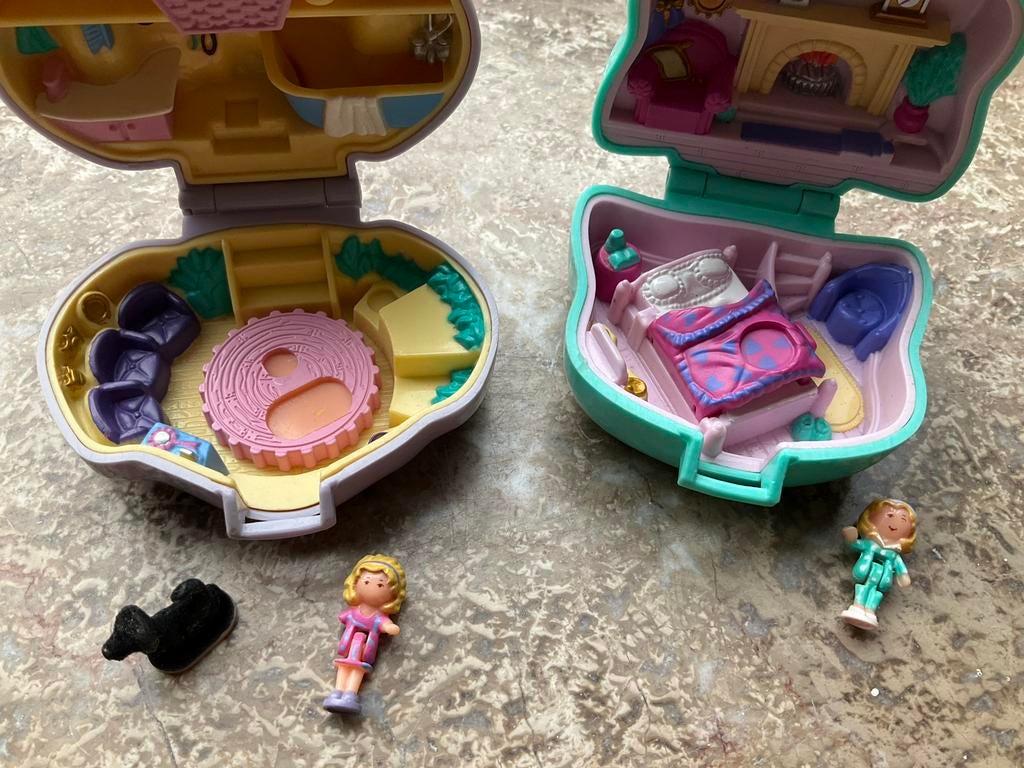 Vintage Polly Pocket Cuddly Kitty en Dazzling Dog Show, Ophalen of Verzenden, Gebruikt