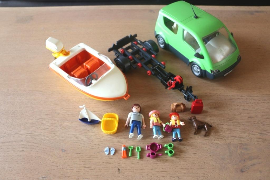 Playmobil - Gezinswagen met speedboot - 4144, Ophalen of Verzenden, Gebruikt, Complete set