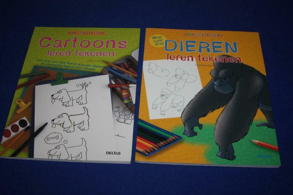 2x boek , Cartoons en Dieren leren tekenen (als nieuw ), Ophalen of Verzenden, Zo goed als nieuw, Boek of Gids
