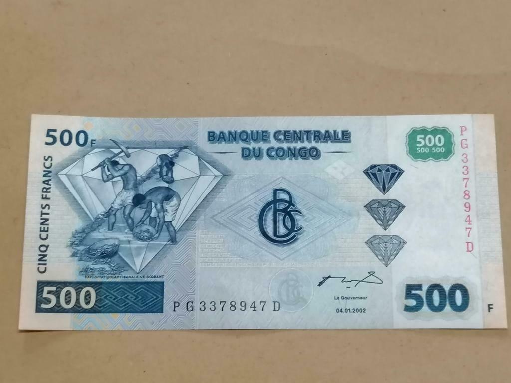 Centrale Bank van Congo 500 frank 2002 UNC, Overige landen, Los biljet