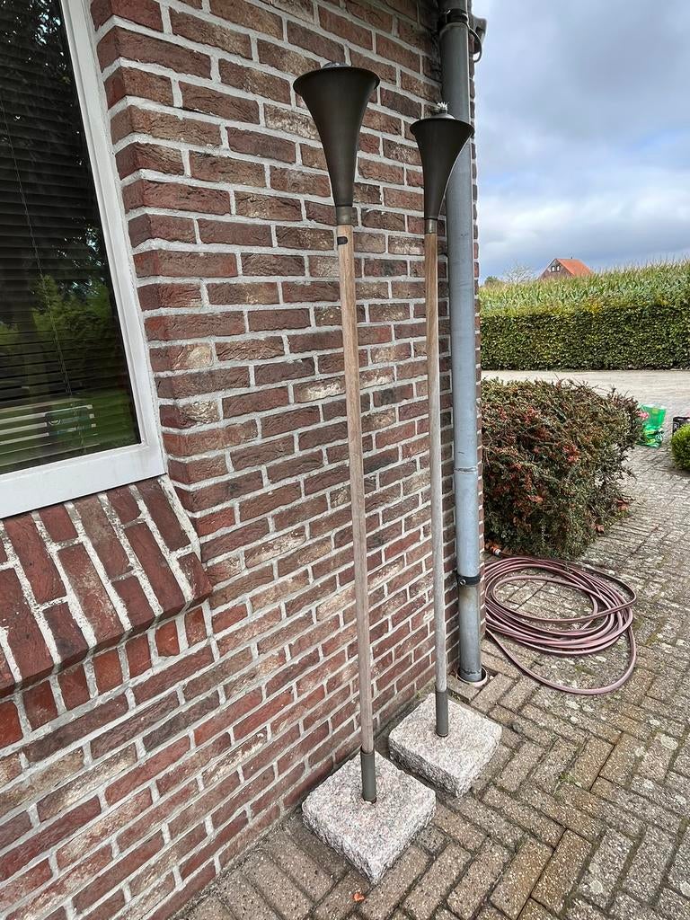 2 tuinkandelaars brandt met brandalcohol, Tuin en Terras, Ophalen, Gebruikt