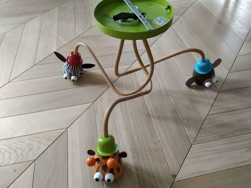 Plafonnier chambre enfant motif zèbre, singe et girafe, Enlèvement, Comme neuf, Moderne
